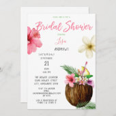 Tropisches hawaiianisches Brautparty Einladung (Vorne/Hinten)