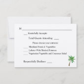 Tropisches Hawaiianisches Flora und Ananas mit ode RSVP Karte (Rückseite)