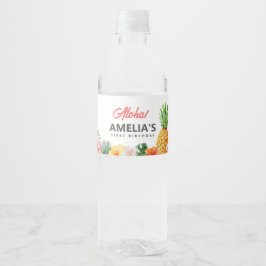 Tropisches Hawaiianisches Geburtswasserflascheneti Wasserflaschenetikett