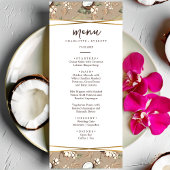 Tropisches Hawaiianisches Hochzeitsmenü Menükarte