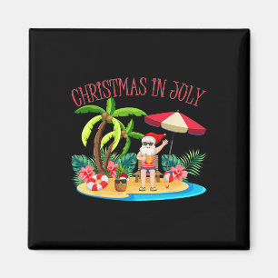 Tropisches Hawaiianisches Weihnachten Sommer Santa Magnet