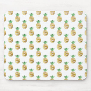 Tropisches hawaiisches Goldfolien-Ananas-Muster Mousepad