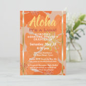 Tropisches hawaiisches Luau Abschluss-Party laden Einladung (Stehend Vorderseite)