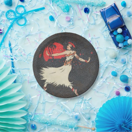 Tropisches hawaiisches Vintages Party Hula Pappteller (Party)