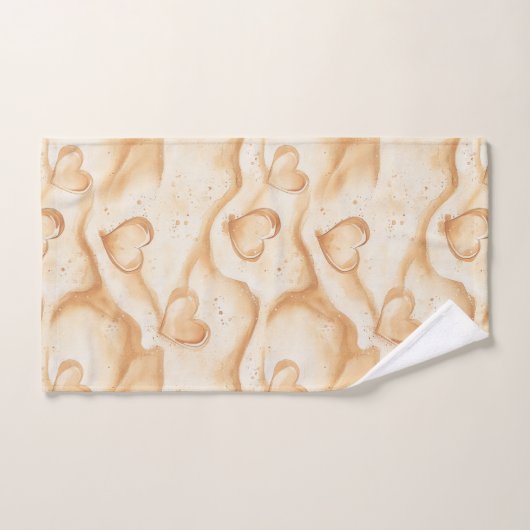 Tropisches Herz am Sandstrand Badhandtuch Set (Handtuch)