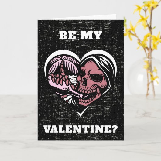 Tropisches Herz Grunge Valentinstag Gotik Karte (Gelbe Blume)