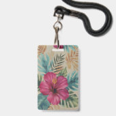Tropisches Hibiskus-Abzeichen Ausweis (Vorderseite mit Lanyard)