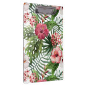 Tropisches Hibiskus-Blumen-Laubmuster Klemmbrett (Rechts)