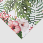 Tropisches Hibiskus-Blumen-Laubmuster Seidenpapier (Ausschnitt)