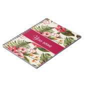 Tropisches Hibiskus-Blumen-Muster Notizblock (Linke Seite)