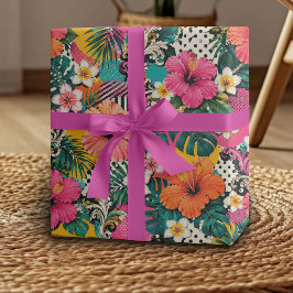 Tropisches Hibiskus-Blumenverpackungspapier Geschenkpapier