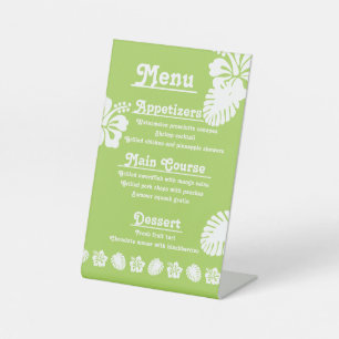 Tropisches Hibiskus in Peridot-Podest-Schild Sockelschild