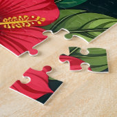Tropisches Hibiskus Monstera Muster Puzzle (Seite)