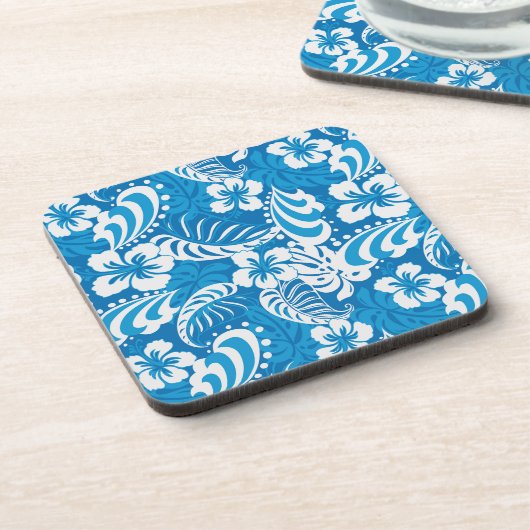 Tropisches Hibiskus-Muster Getränkeuntersetzer (Linke Seite)