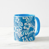 Tropisches Hibiskus-Muster Tasse (VorderseiteRechts)