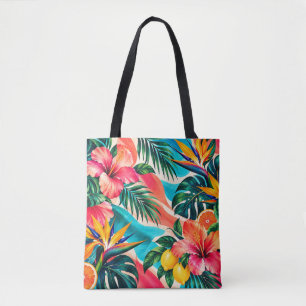 Tropisches Hibiskus-Paradies Botanische Kunst Tasche