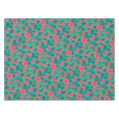 Tropisches Hibiskus- und Palmenblattmuster Tischdecke (Vorderseite (Horizontal))