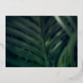 Tropisches HochzeitGold aus Palmenblättern Folieneinladung (Rückseite)