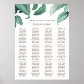 Tropisches Hochzeitsdiagramm für Wasserfarben Poster (Vorne)