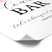 Tropisches Hochzeitsdusche-Blumenbar-Schild Poster (Ecke)