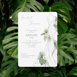 Tropisches Hochzeitskleid Elegante Bridal Shower Einladung