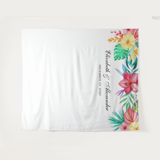 Tropisches Hochzeitsklima. Exotischer Hintergrund Wandteppich (Vorderseite (Horizontal))