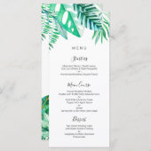 Tropisches Hochzeitsmenü Menükarte (Vorne/Hinten)