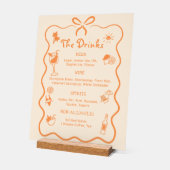 Tropisches Hochzeitsmenü mit handgezogenen Bar Acrylschild (Winkel)
