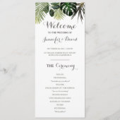 Tropisches Hochzeitsprogramm Flat Monstera Fern Pf Programm (Vorderseite)