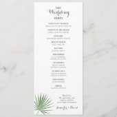 Tropisches Hochzeitsprogramm Flat Monstera Fern Pf Programm (Rückseite)