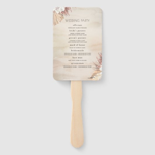 Tropisches Hochzeitsprogramm für Orchideen und get Fächer (Rückseite)