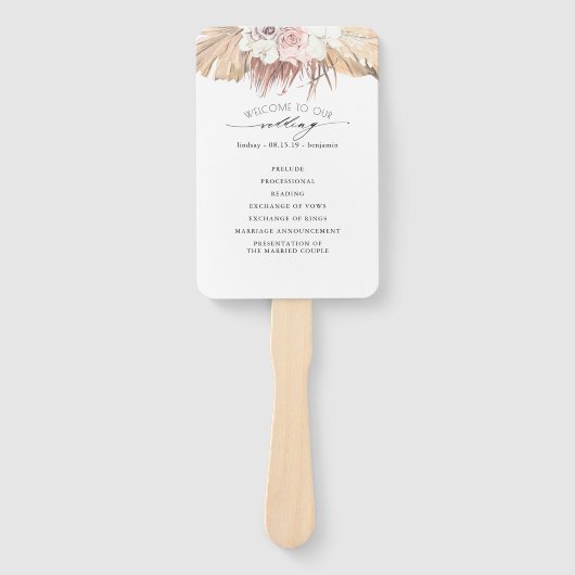 Tropisches Hochzeitsprogramm für Orchideen und get Fächer (Vorderseite)