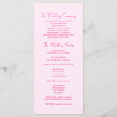 Tropisches Hochzeitsprogramm für Rosa Palmen Programm (Rückseite)