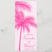Tropisches Hochzeitsprogramm für Rosa Palmen Programm (Vorderseite)