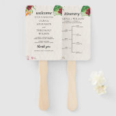 Tropisches Hochzeitsprogramm für Wasserfarben und  Fächer (Vorne und Hinten)