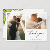 Tropisches Hochzeitssemble Foto Danke Karte (Vorne/Hinten)