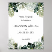 Tropisches Hochzeitssymbol - botanisches Thema Poster (Vorne)