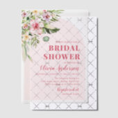 Tropisches Hot Pink Hawaiian Summer Brautparty Pergament Einladungen (Versetzt (Einladung))