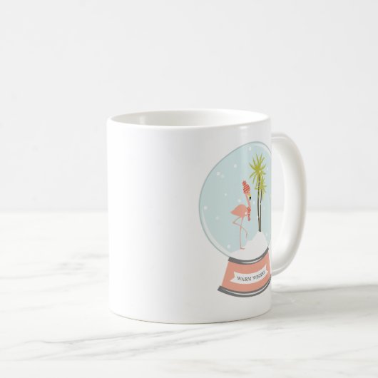 Tropisches Insel-Flamingo-Weihnachten - Rosa Kaffeetasse (VorderseiteRechts)