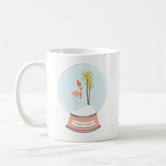 Tropisches Insel-Flamingo-Weihnachten - Rosa Kaffeetasse (Links)