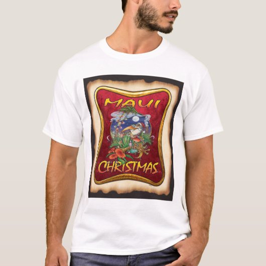 Tropisches Insel-Maui-Weihnachten weiße T T-Shirt (Vorderseite)