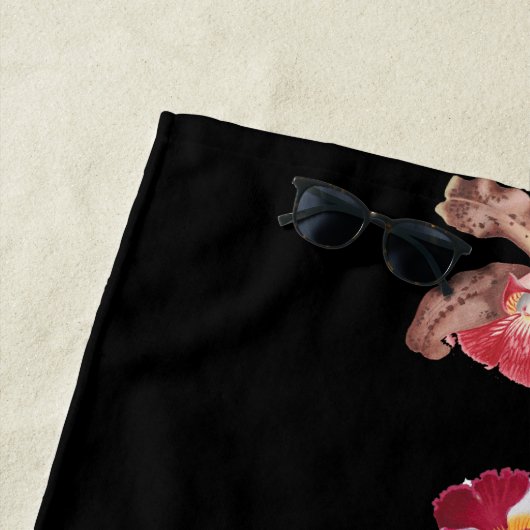 Tropisches Insel-Rosa-Orchideen-Blumen-Badetuch Strandtuch (Beispiel)