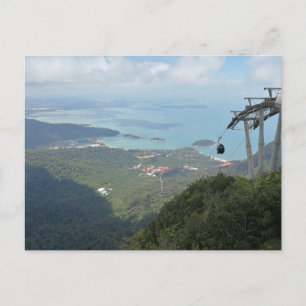 Tropisches Inselpanorama mit Seilbahn Postkarte