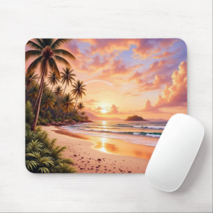 Tropisches Inselparadies & Sonnenuntergang Lebendi Mousepad
