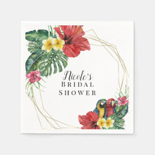 Tropisches Inselparadies Vögel Floral Botanisch Serviette