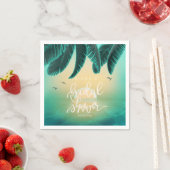 Tropisches Isle Sunrise Brautparty Aquamarin ID581 Serviette (Beispiel)