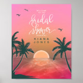Tropisches Isle Sunrise Brautparty Pink ID581 Poster (Vorne)