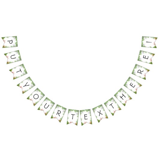 Tropisches Jagdbanner mit grünen Palmen und Vibrat Wimpelkette (Alle)