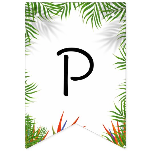 Tropisches Jagdbanner mit grünen Palmen und Vibrat Wimpelkette (Erste Fahne)