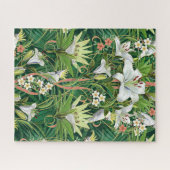 Tropisches Jugendstil-Lilies & Cockatoos-Puzzle Puzzle (Horizontal)